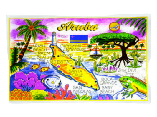 Aruba Map Cotton Tea Kitchen Towel 19" x 30"