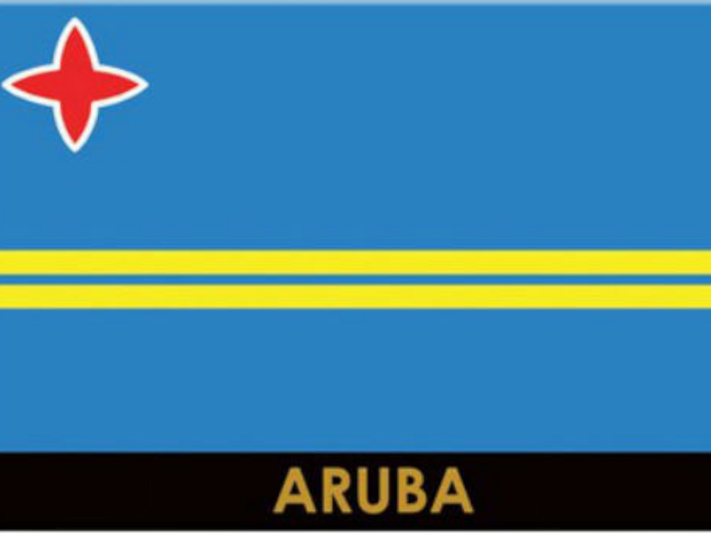 Aruba Flag Caribbean Fridge Collector's Souvenir Magnet 2.5 inches X 3.5 inches