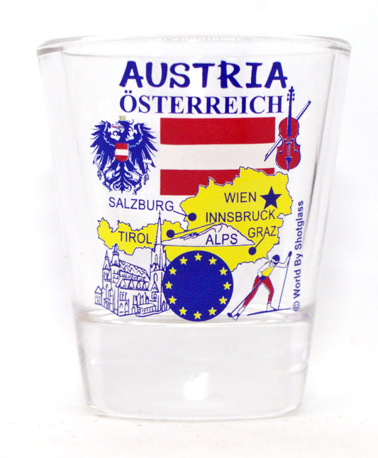 Austria EU Series Landmarks and Icons Collage Shot Glass