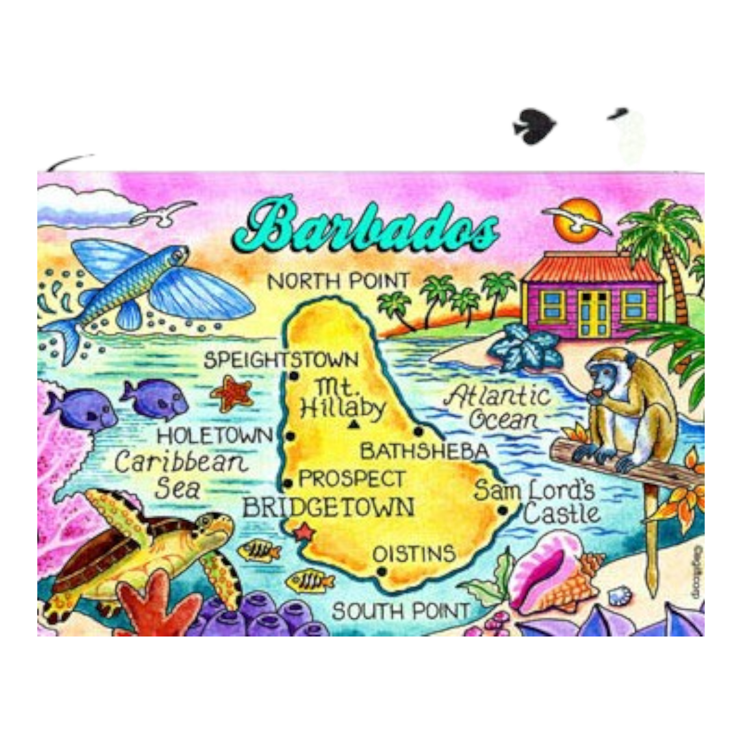 Barbados Map Collectible Souvenir Playing Cards