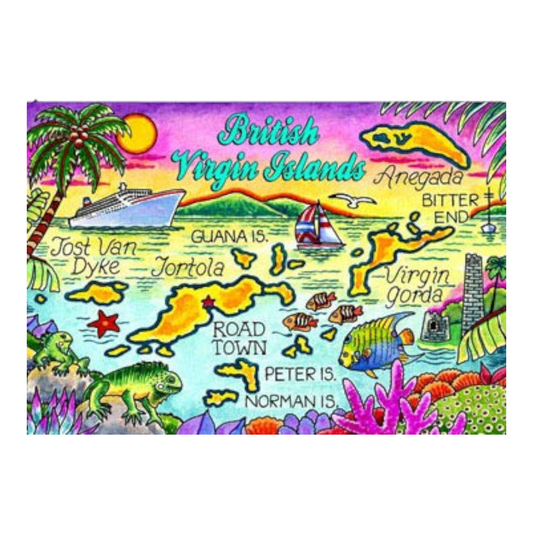 British Virgin Islands (Tortola) Map Collectible Souvenir Playing Cards