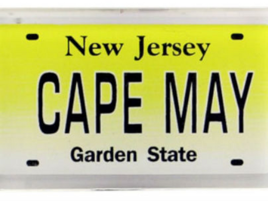 Cape May New Jersey License Plate Acrylic Small Fridge Collector's Souvenir Magnet 2 inches X 1.25 inches