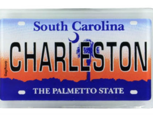 Charleston South Carolina License Plate Small Fridge Acrylic Collector's Souvenir Magnet 2" X 1.25"