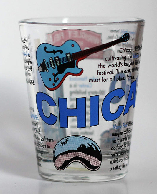 Chicago Illinois Attractions Collage Shot Glass ctm