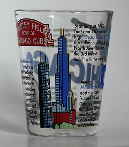 Chicago Illinois Attractions Collage Shot Glass ctm