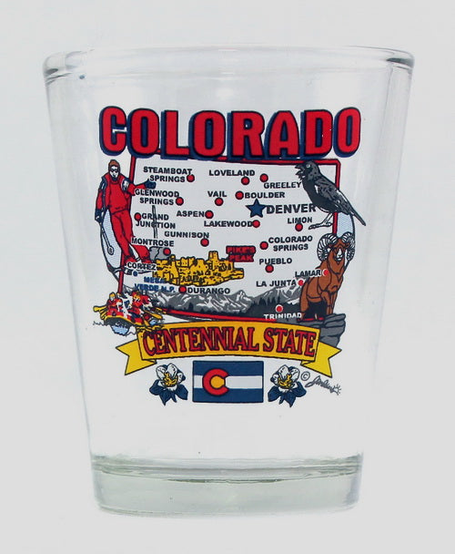 Colorado State Elements Map Shot Glass