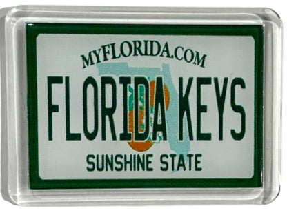 Florida Keys License Plate Acrylic Small Fridge Collector's Souvenir Magnet 2.35" X 1.75"