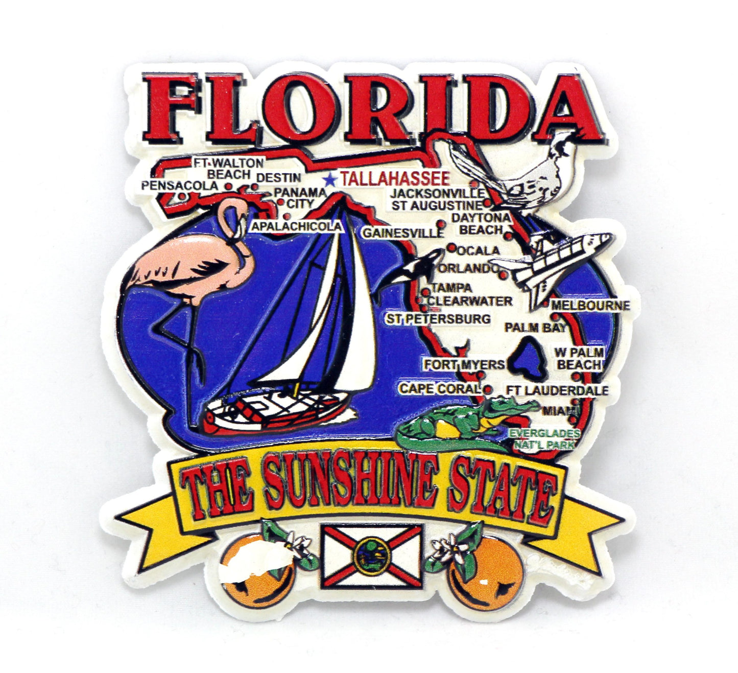 Florida State Elements Map Fridge Collectible Souvenir Magnet