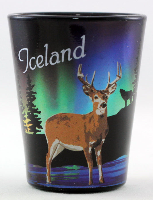 Iceland Northern Lights Deer Shot Glass