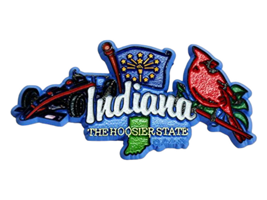 Indiana State Elements Fridge Collectible Souvenir Magnet
