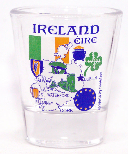 Ireland EU Series Landmarks and Icons Collage Shot Glass