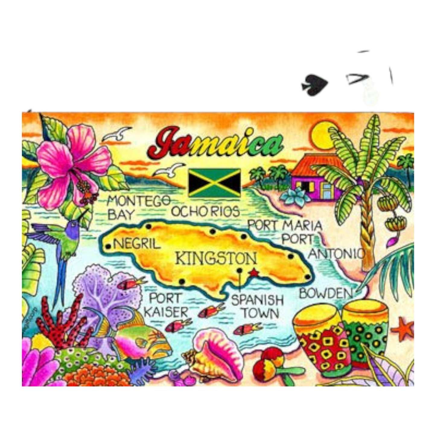 Jamaica Map Collectible Souvenir Playing Cards