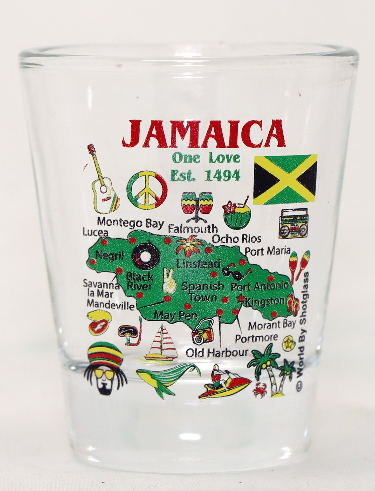 Jamaica Jumping Dolphins Boxed Shot Glass Set (Set of 2)