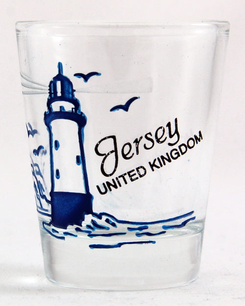 Jersey United Kingdom Lighthouse Etched Shot Glass