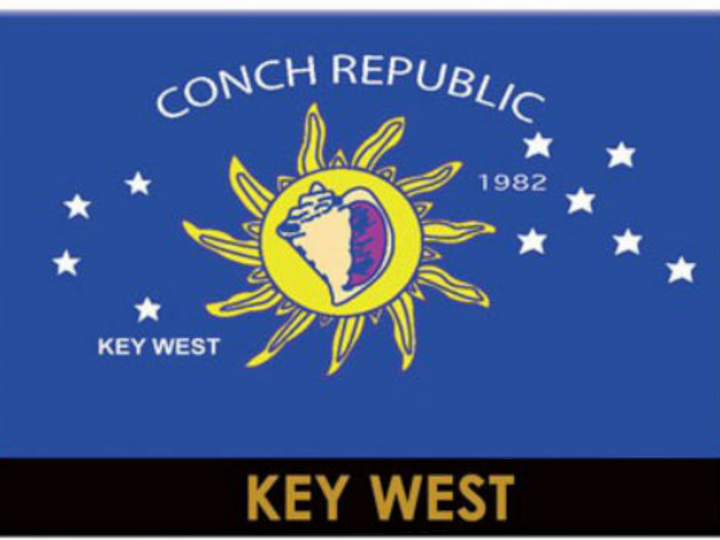 Key West Florida Conch Republic Flag Fridge Collector's Souvenir Magnet 2.5 inches X 3.5 inches