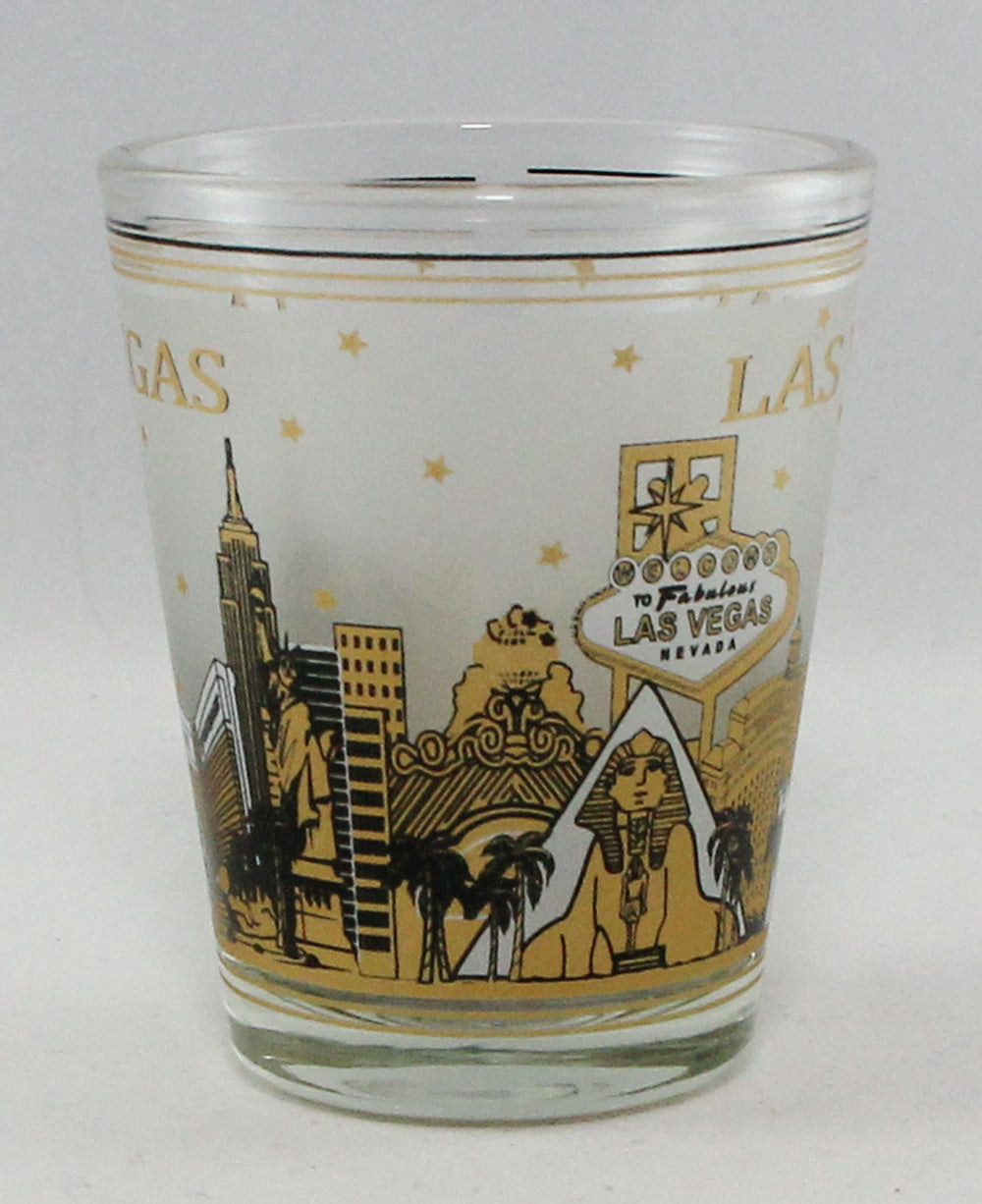 Las Vegas Nevada Black & Gold Skyline Shot Glass