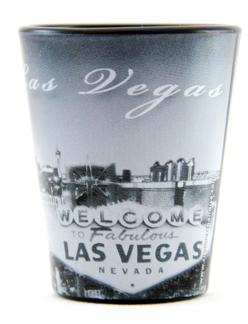 Las Vegas Nevada Black B & W Shot Glass