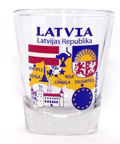 Latvia Souvenir Boxed Shot Glass Set (Set of 2)