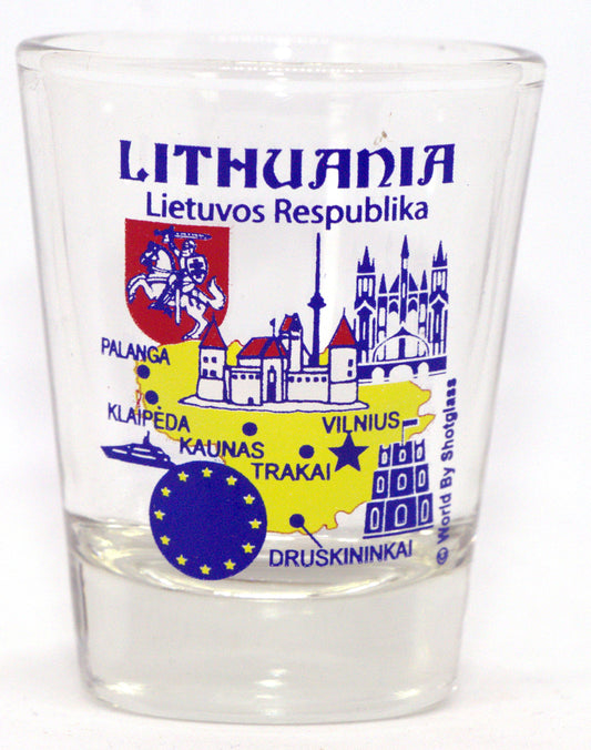 Lithuania EU Series Landmarks and Icons Collage Shot Glass