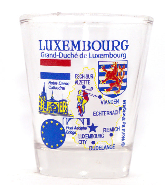 Luxembourg EU Series Landmarks and Icons Collage Shot Glass