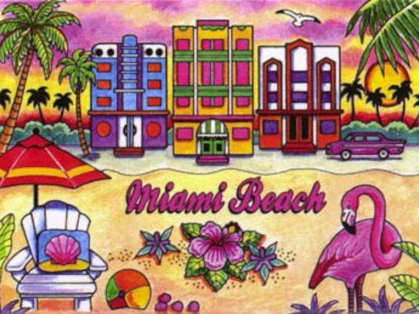 Miami Beach Florida Fridge Collector's Souvenir Magnet 2.5" X 3.5"