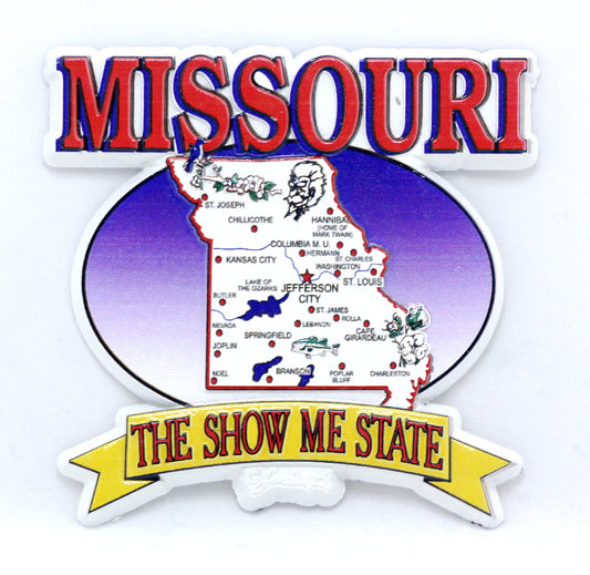 Missouri State Elements Map Fridge Collectible Souvenir Magnet
