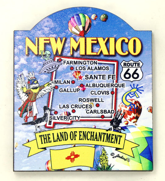 New Mexico State Elements Map Artwood Fridge Souvenir Magnet
