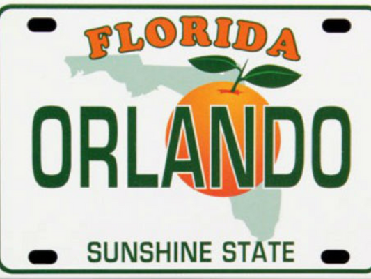 Orlando Florida License Plate Fridge Collector's Souvenir Magnet 2.5" X 3.5"