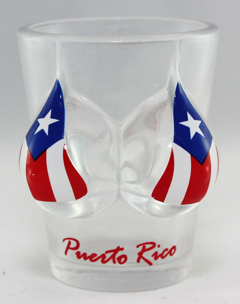 Puerto Rico Flag Bikini Bust 3D Shot Glass