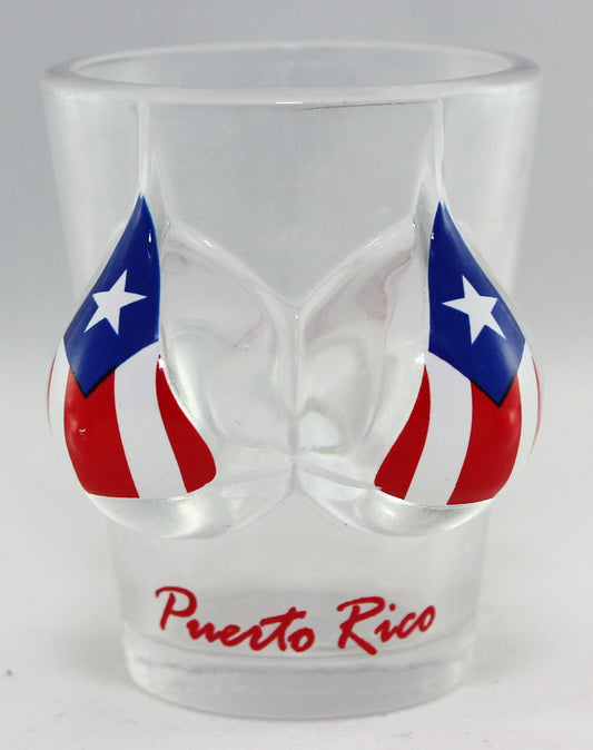 Puerto Rico Flag Bikini Bust 3D Shot Glass