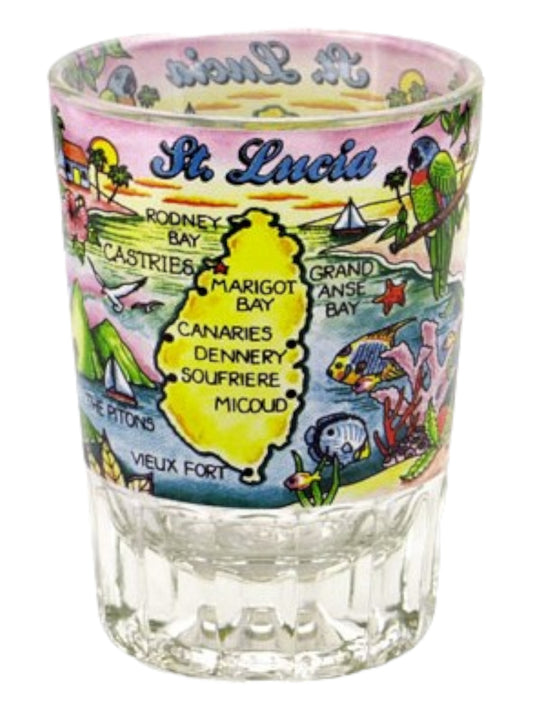 St. Lucia Double Shot Glass