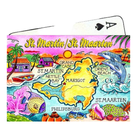 St. Martin/ St. Maarten Map Collectible Souvenir Playing Cards