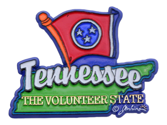 Tennessee State Map-Flag Fridge Collectible Souvenir Magnet