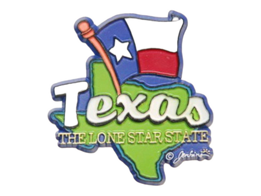 Texas State Map-Flag Fridge Collectible Souvenir Magnet