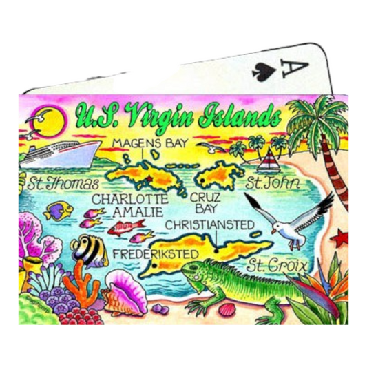 US Virgin Islands Map Collectible Souvenir Playing Cards