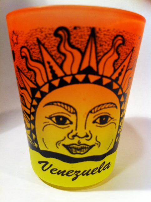 Venezuela Sun Neon Orange/Neon Yellow Shot Glass