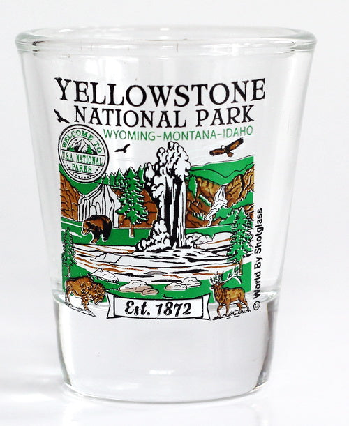Yellowstone Wyoming Montana Idaho National Park Series Collection Shot Glass